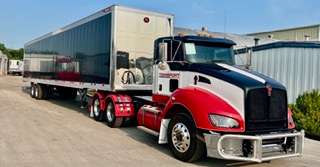 Semi trucj and trailer on the lot